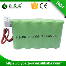 Batería recargable de 300mAh 6V 2 / 3AAA NIMH